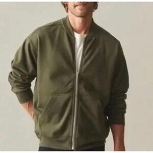 NWOT American Giant Mens Fleece Bomber Jacket XL Green Midweight Fleece